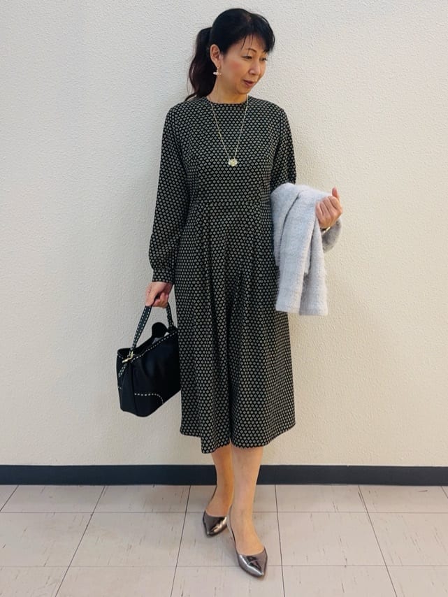 ⭐︎Eimi⭐︎さんの「Reflect｜【お食事会やお出かけに◎】ふんわりジャカード編みカーディガン」を使ったコーディネート