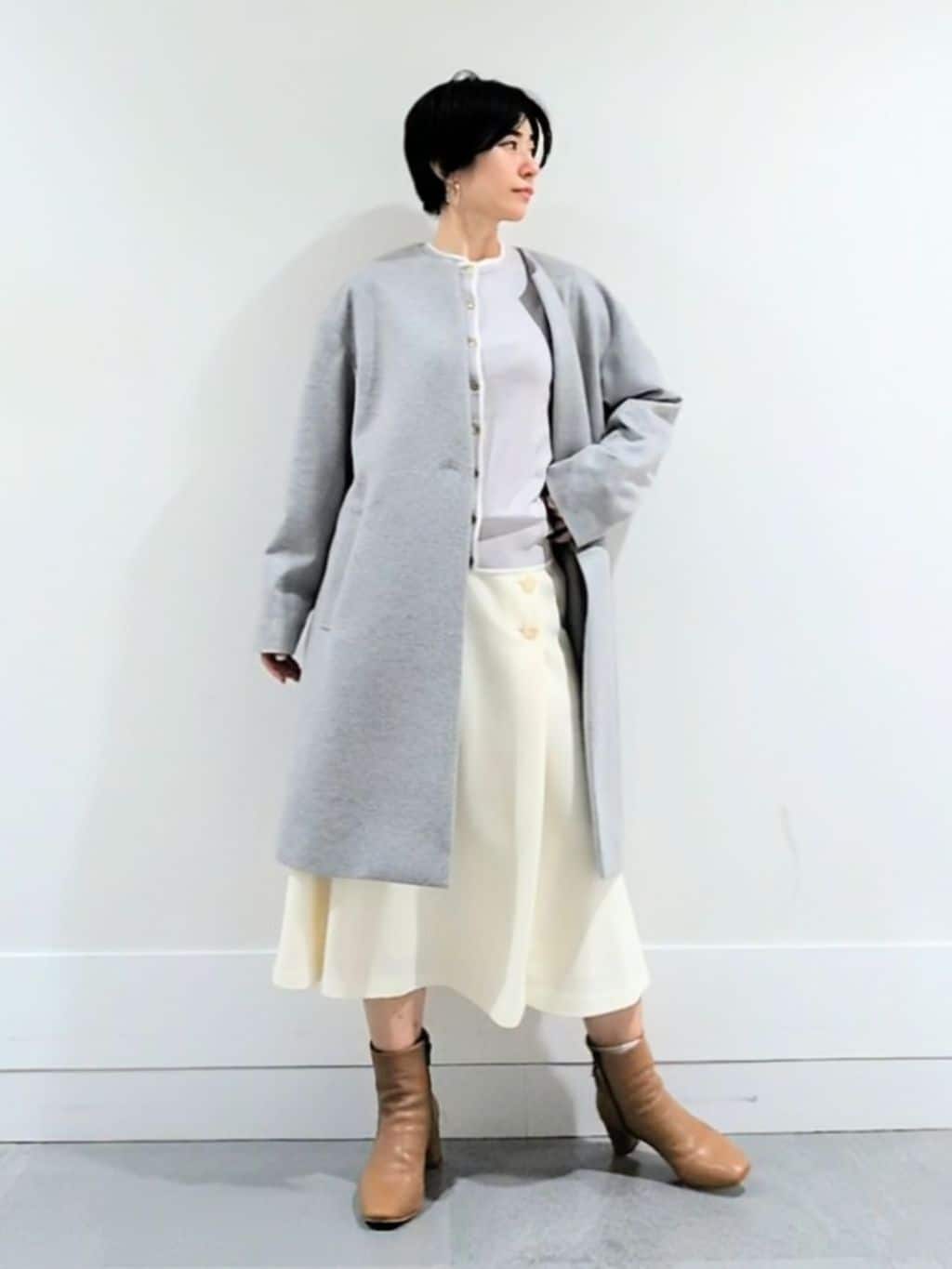 ミズタさんの「UNTITLED｜【アンサンブル可/洗える】ウォームスパン カーディガン」を使ったコーディネート