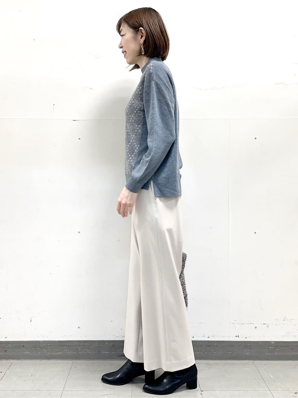 イト子さんの「Reflect｜アーガイル柄ハイネックニット」を使ったコーディネート