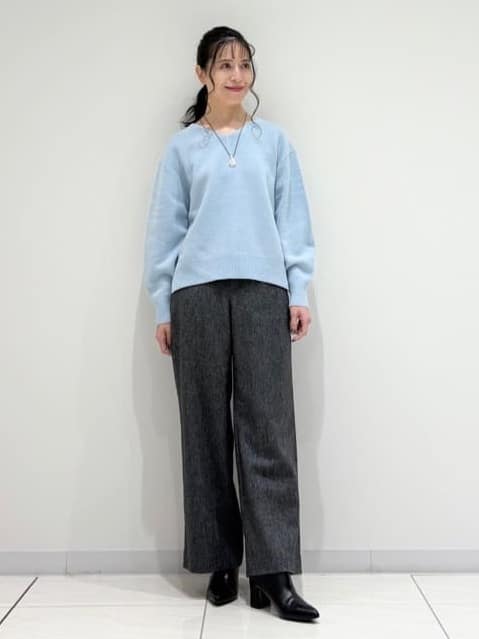 kayoさんの「INDIVI｜【褒められパンツ／ウール混】ウォームウール ワイドパンツ」を使ったコーディネート