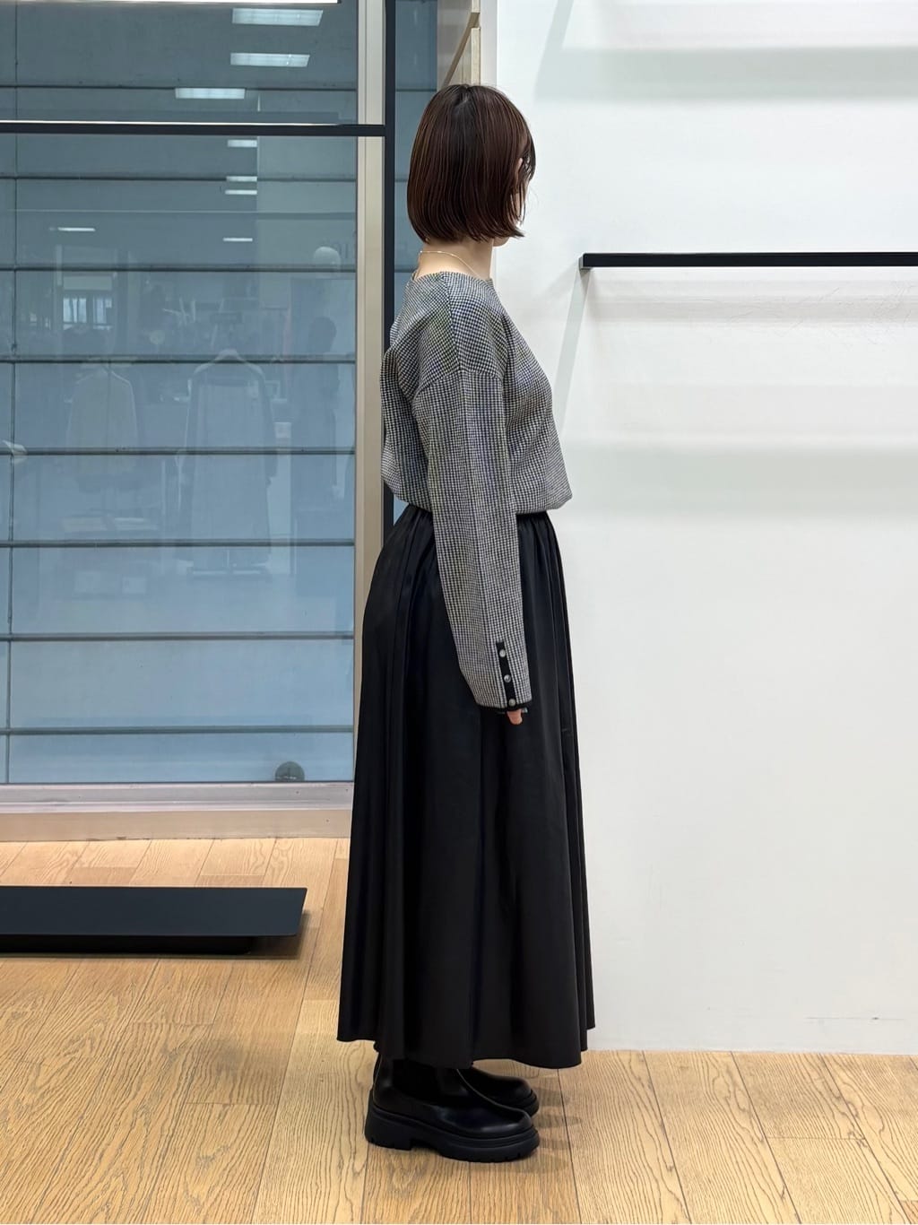 asamiさんの「INDIVI｜【洗える／SETUP可能】ジャカードボートネックニット」を使ったコーディネート