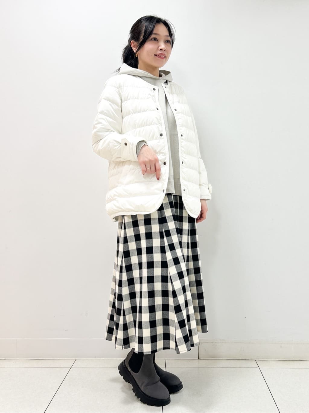 Kaiさんの「Dessin｜【洗える／体型カバー】ちょうどいいニットパーカ」を使ったコーディネート