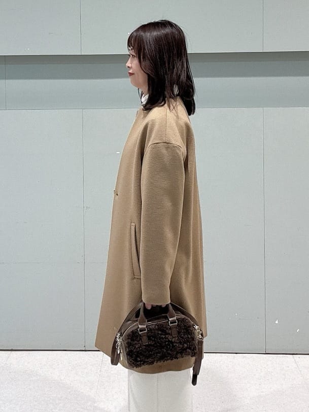 makiさんの「UNTITLED｜【日本製／通勤／フォーマル】カシミヤ混ノーカラーコート」を使ったコーディネート