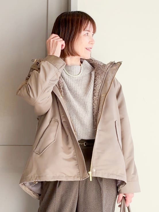 yamakoさんの「grove｜【名品アウター/3WAY・はっ水】ボアライナー付マウンテンパーカ」を使ったコーディネート