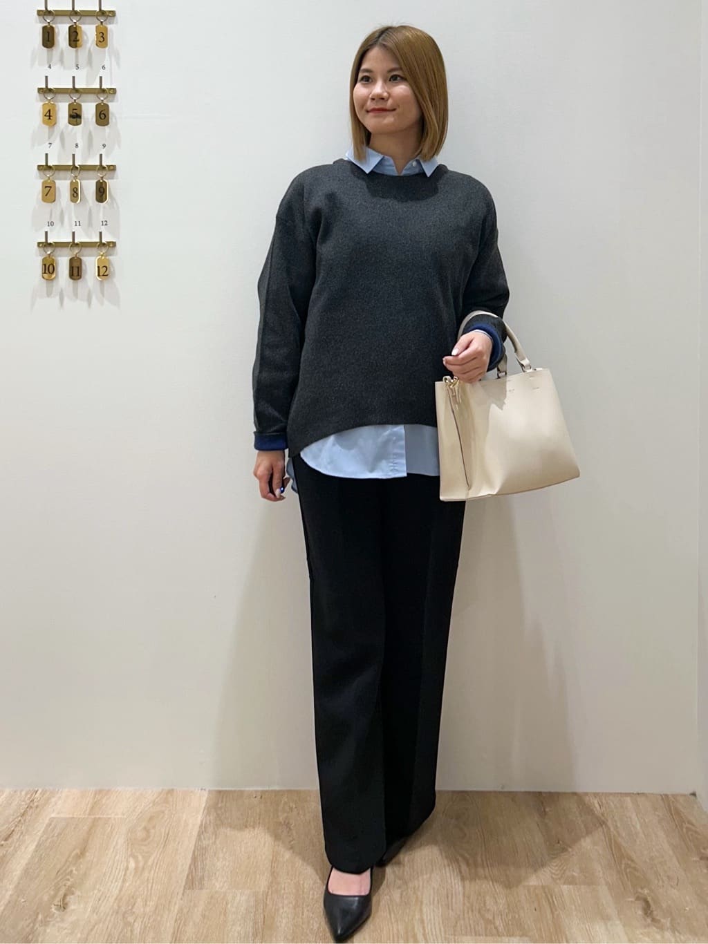 suzukaさんの「OPAQUE.CLIP｜サイド編地切替ニットトップス／セットアップ対応【洗濯機OK】」を使ったコーディネート