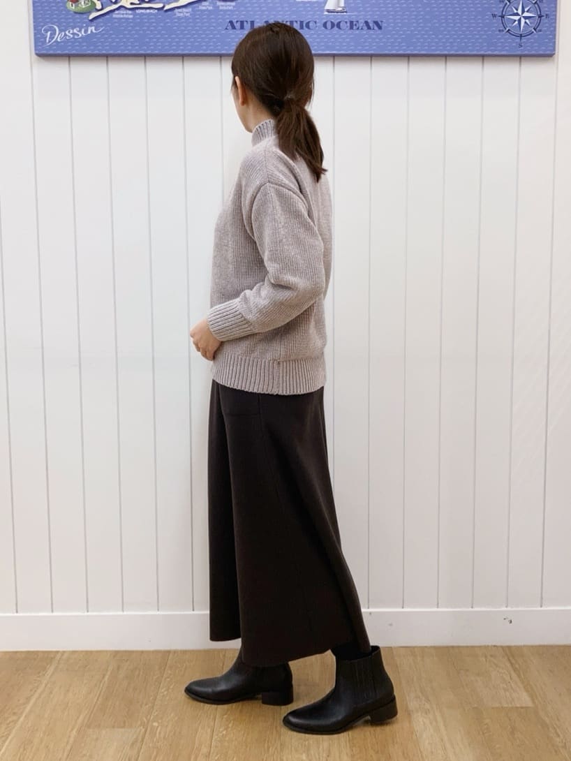 yoshiさんの「Dessin｜【洗える】ハイネックベロアモールニット」を使ったコーディネート