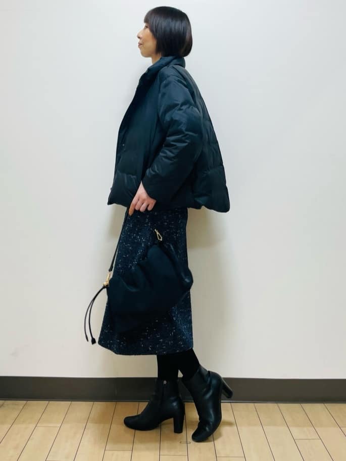 Riiさんの「Reflect｜【広がりすぎない／美シルエット◎】ツイードフレアスカート」を使ったコーディネート
