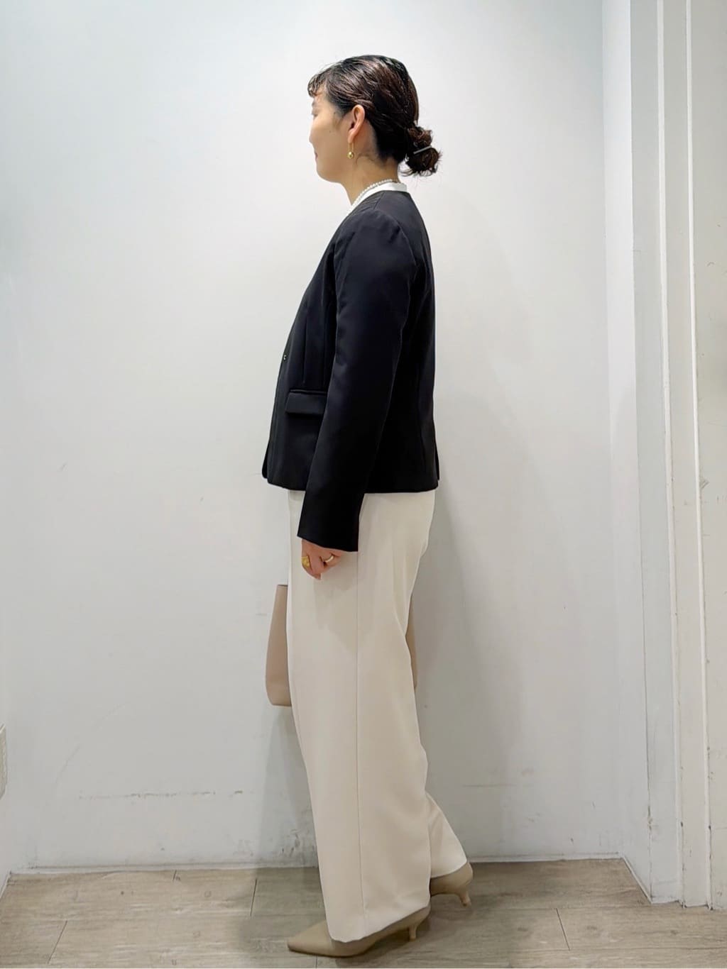 sumicaさんの「OPAQUE.CLIP｜《通勤／セットアップ対応》 Vネックジャケット／ダブルクロス【洗濯機OK】」を使ったコーディネート