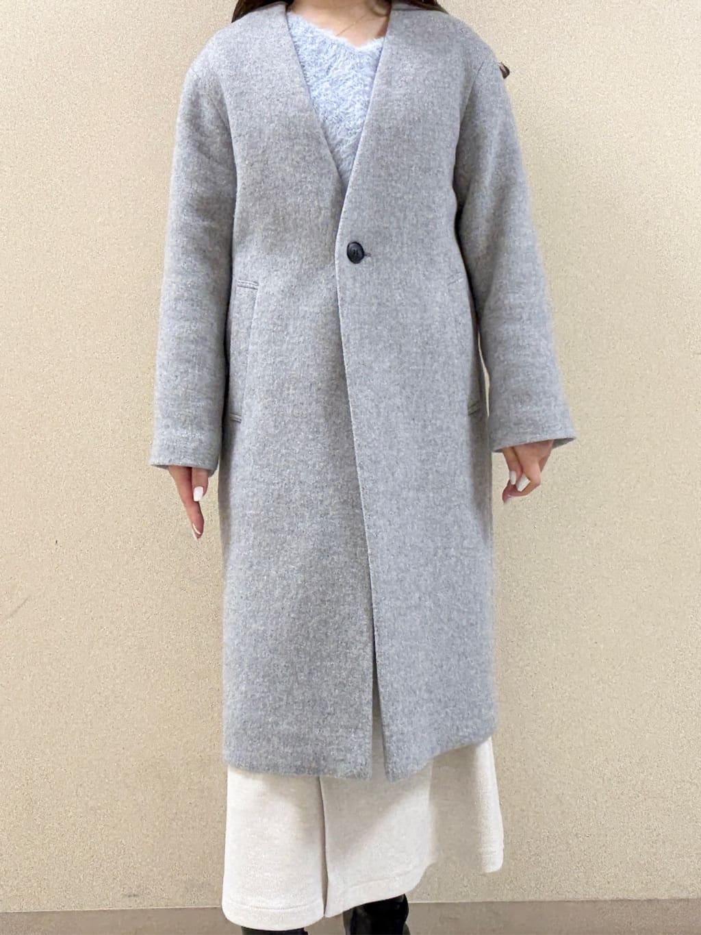 kahoさんの「INDIVI｜【軽量／ウール混】ライトフォルム ロングコート」を使ったコーディネート