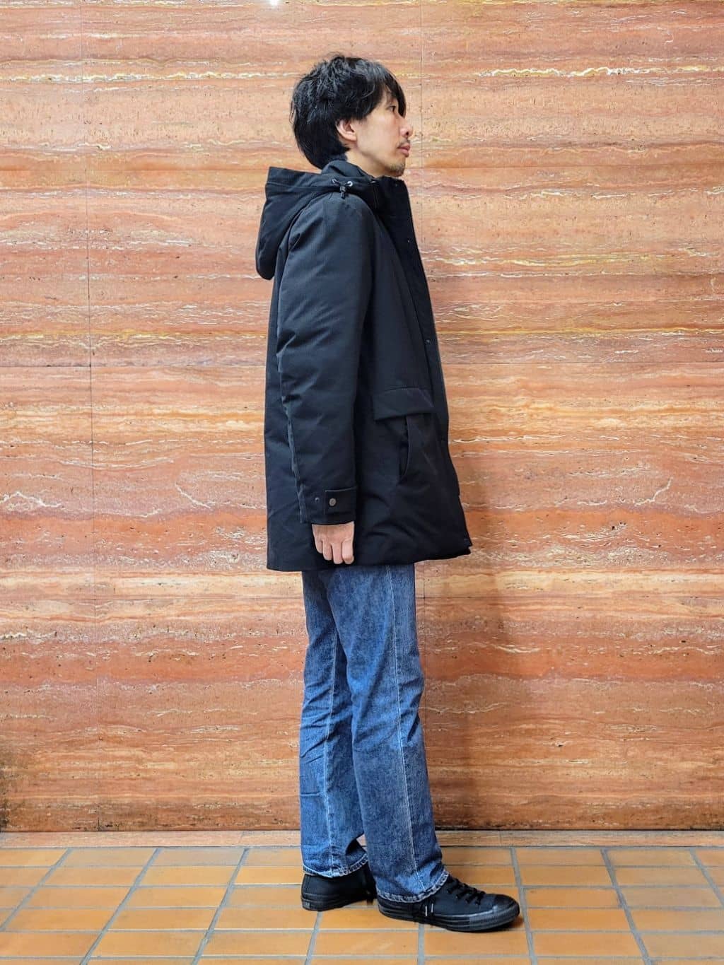 piroyaさんの「TAKEO KIKUCHI｜【None Of Stress】ストレッチ ダウンブルゾン」を使ったコーディネート