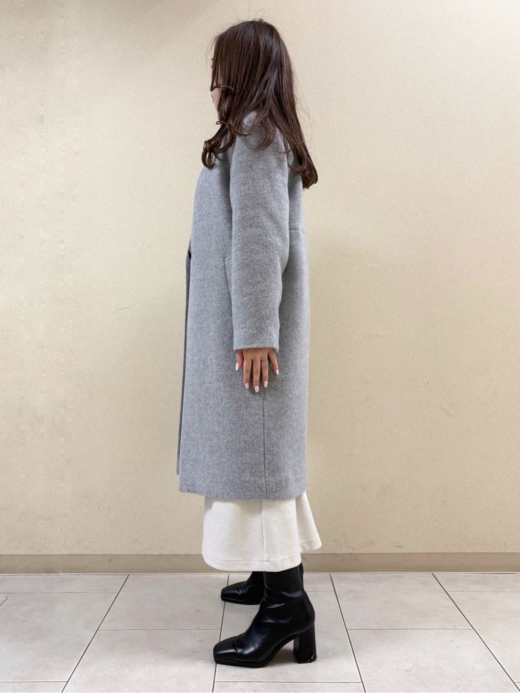 kahoさんの「INDIVI｜【軽量／ウール混】ライトフォルム ロングコート」を使ったコーディネート