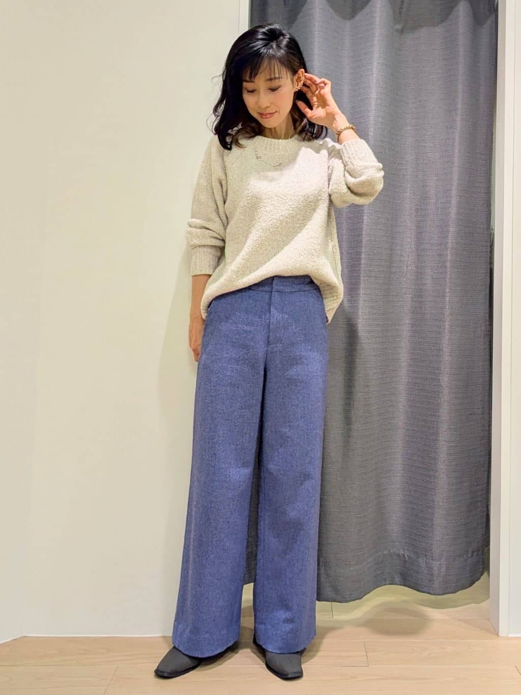 miiさんの「INDIVI｜デザインリング ショートネックレス」を使ったコーディネート