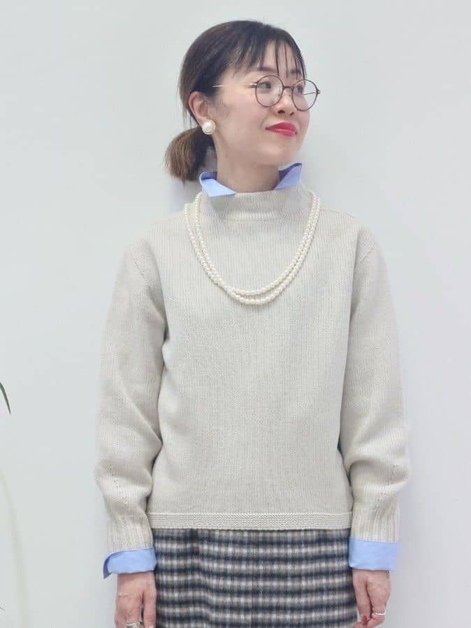MUTSUKOさんの「UNTITLED｜【洗える】スポンディッシュ ボトルネックニット」を使ったコーディネート