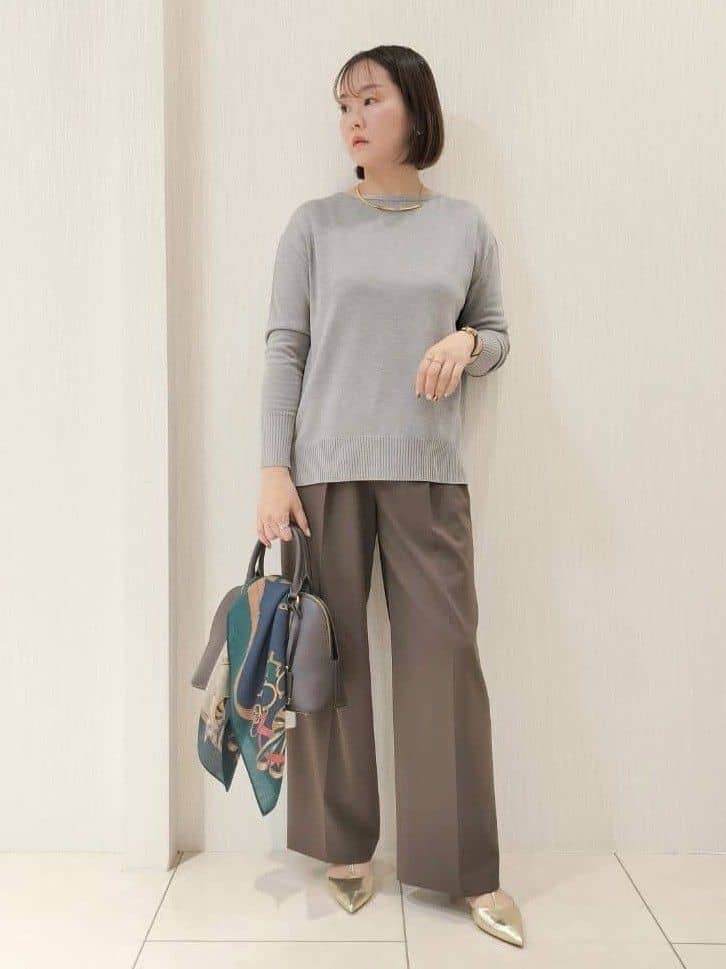 naokoさんの「UNTITLED｜【8色展開/体型カバー】魅せるタイムレスニット」を使ったコーディネート