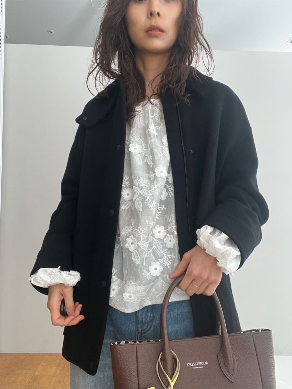 misaさんの「DRESSTERIOR｜【着映え/ウォッシャブル】フラワーエンブロイダリーボリュームブラウス」を使ったコーディネート