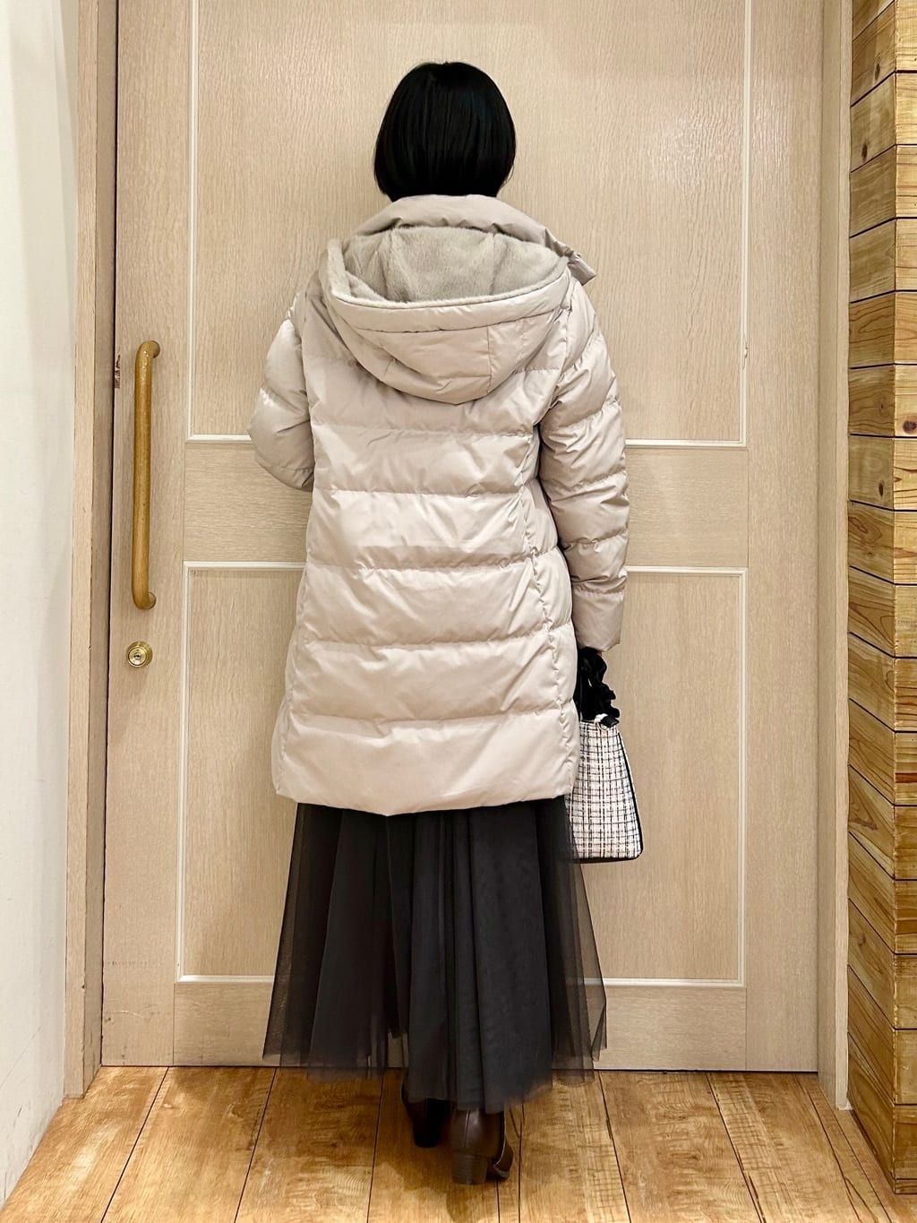 ちぐささんの「SHOO･LA･RUE｜【洗濯機可/撥水】フェイクファーフード ロングダウン」を使ったコーディネート