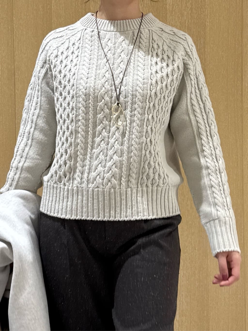 nanaさんの「UNTITLED｜【洗える】スポンディッシュ ケーブル柄ニット」を使ったコーディネート