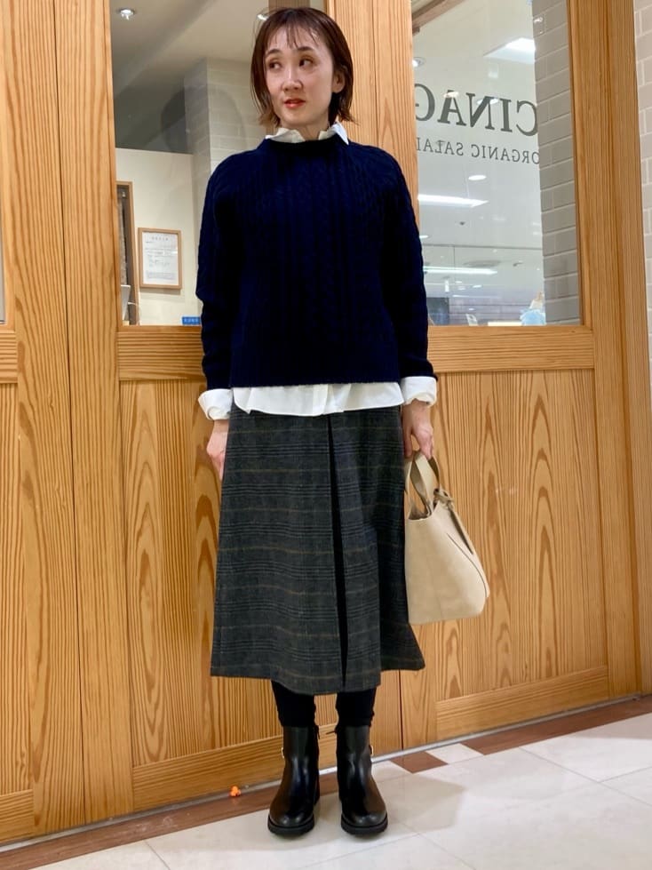 ゆうさんの「UNTITLED｜【洗える】スポンディッシュ ケーブル柄ニット」を使ったコーディネート