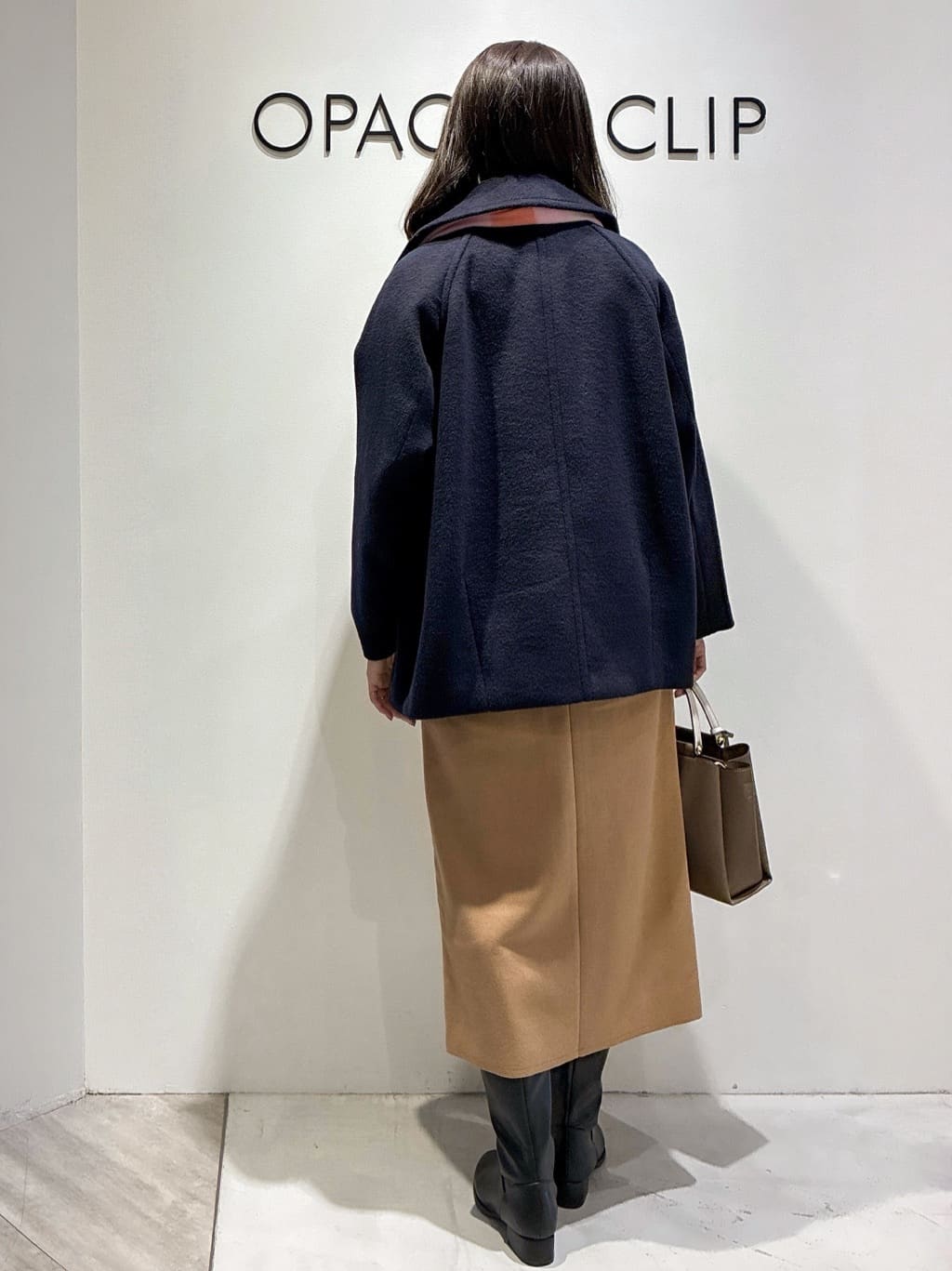 もんちゃんさんの「OPAQUE.CLIP｜カシミヤブレンドウールミドルピーコート」を使ったコーディネート