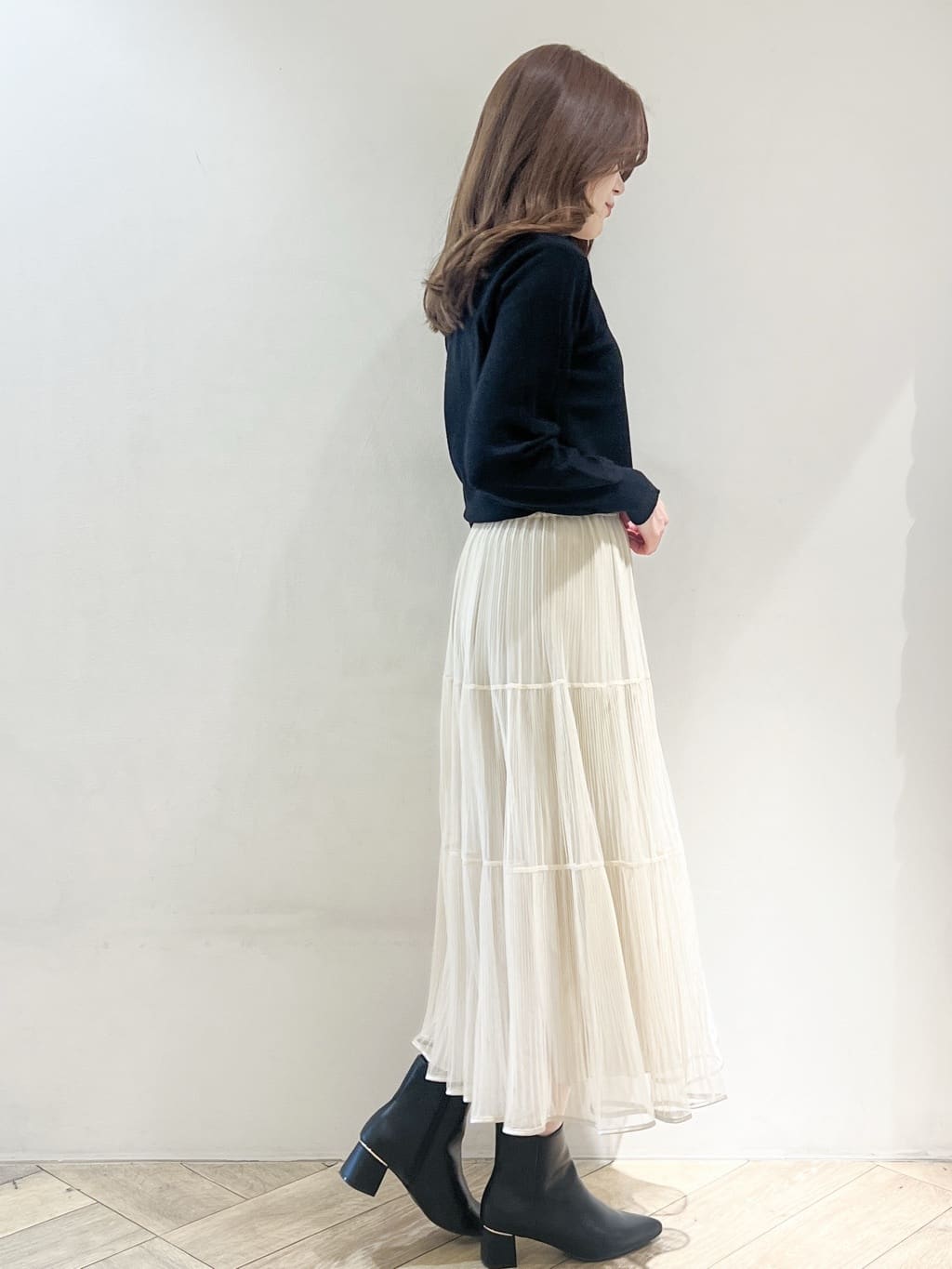 nanaさんの「index｜リバーシブルチュールティアードフレアスカート【洗濯機OK】」を使ったコーディネート