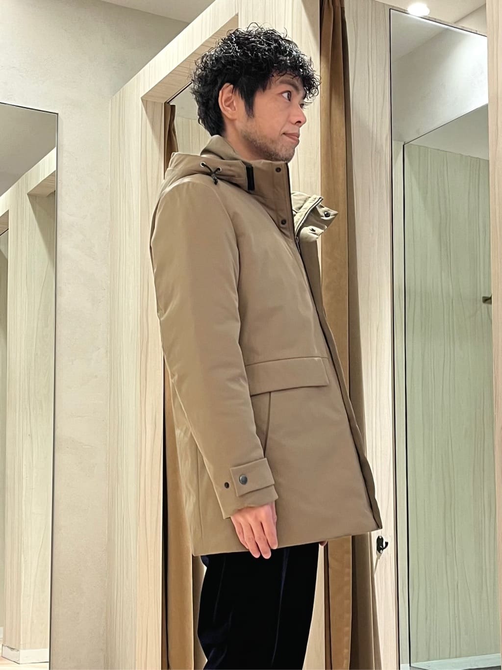 URAさんの「TAKEO KIKUCHI｜【None Of Stress】ストレッチ ダウンブルゾン」を使ったコーディネート