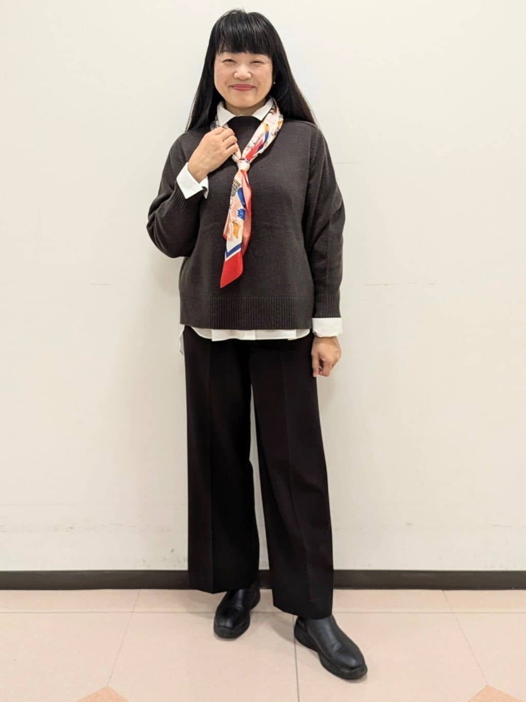 ともさんの「UNTITLED｜【8色展開/洗える】ウールカシミヤ ハイネックニット」を使ったコーディネート