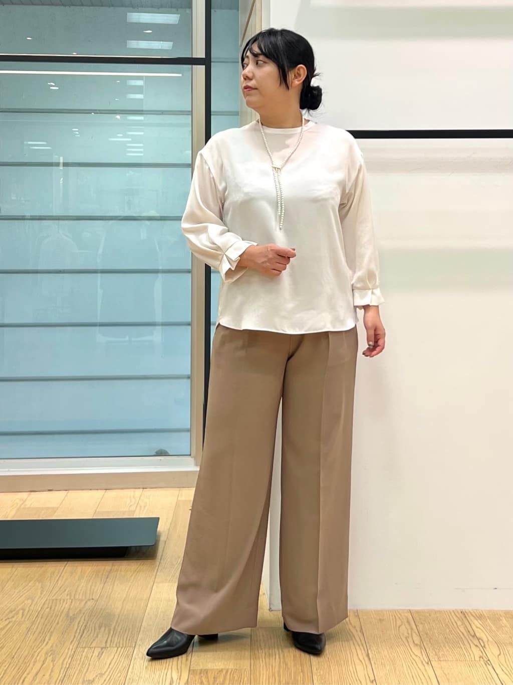 shimaさんの「INDIVI｜【軽く羽織れる！】ダブルジャケット」を使ったコーディネート