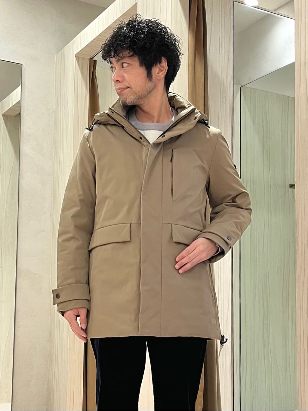 URAさんの「TAKEO KIKUCHI｜【None Of Stress】ストレッチ ダウンブルゾン」を使ったコーディネート