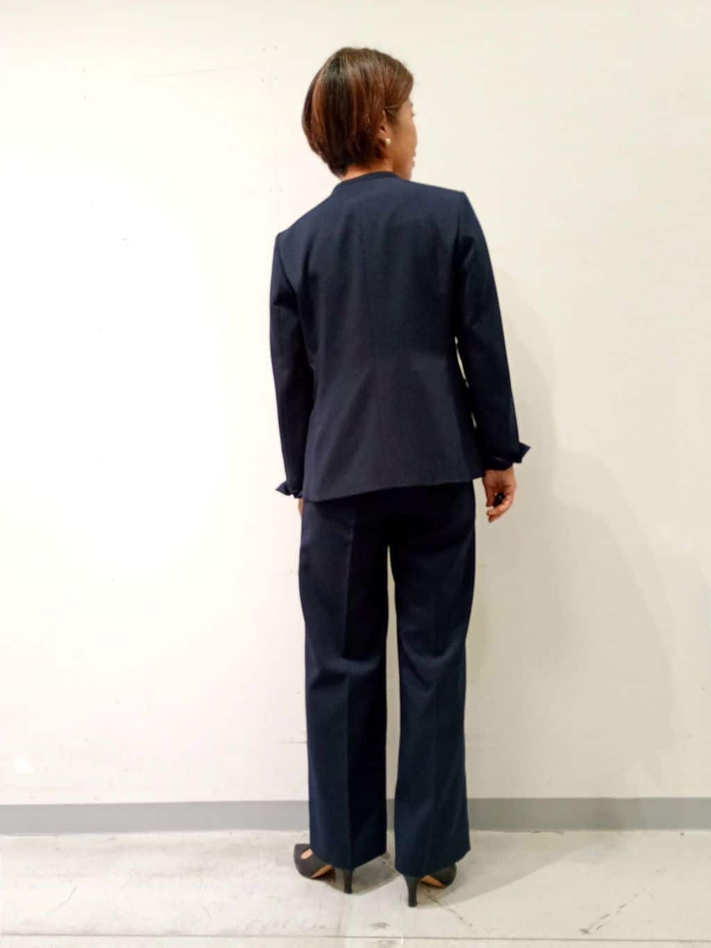 Kさんの「INDIVI｜【洗える／通勤／スーツ】メランジストレッチ ノーカラージャケット」を使ったコーディネート