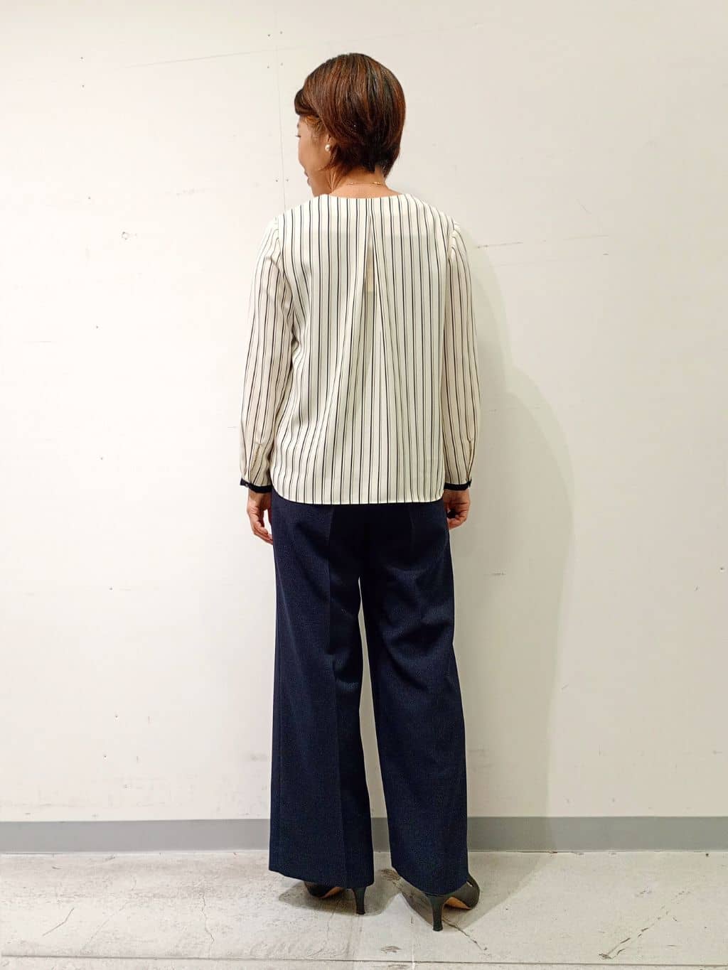 Kさんの「INDIVI｜【洗える／通勤／スーツ】メランジストレッチ ノーカラージャケット」を使ったコーディネート