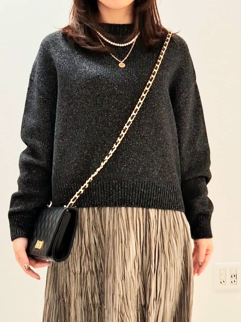 YuKaRiさんの「UNTITLED｜【セットアップ可/ゆったり】ウール混ラメニット」を使ったコーディネート