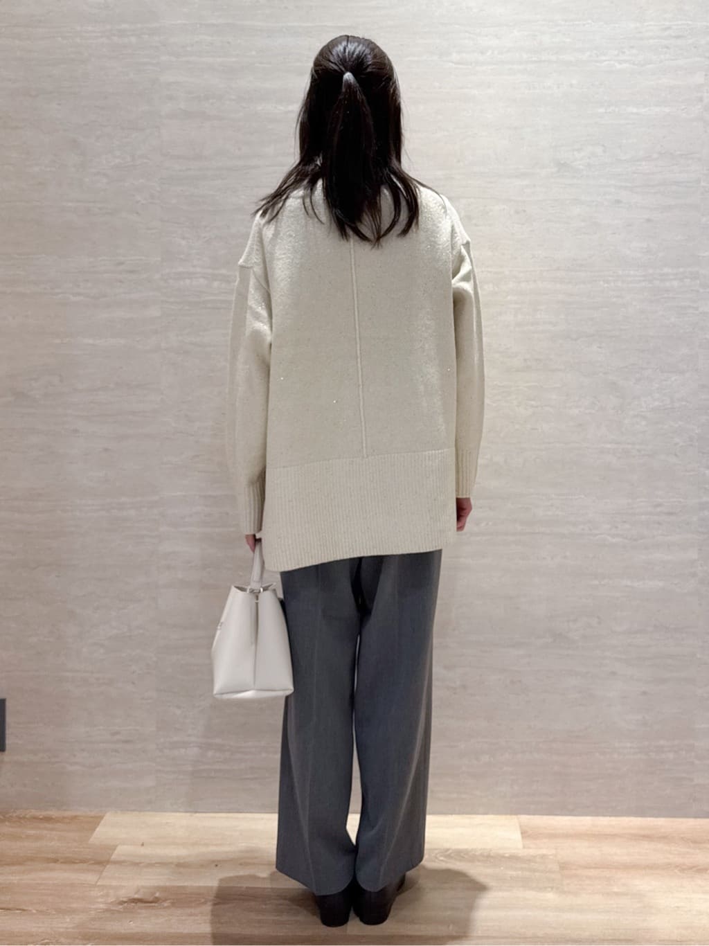 Hinaさんの「OPAQUE.CLIP｜ウォームタッチ イージーワイドパンツ【洗濯機洗OK／ストレッチ】≪SS～LL≫」を使ったコーディネート