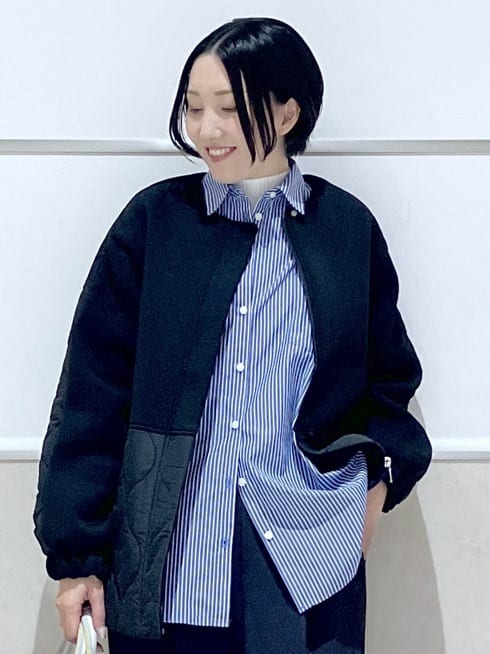 eriko さんの「Dessin｜【洗える】刺繍ロゴ入りオーバーシャツ」を使ったコーディネート