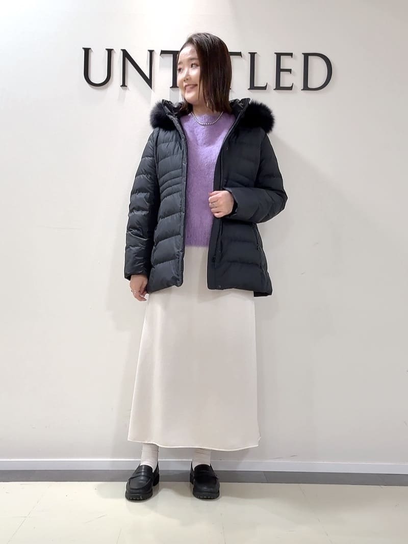 YUIさんの「UNTITLED｜【はっ水機能/フード取り外し可】ミディダウンコート」を使ったコーディネート