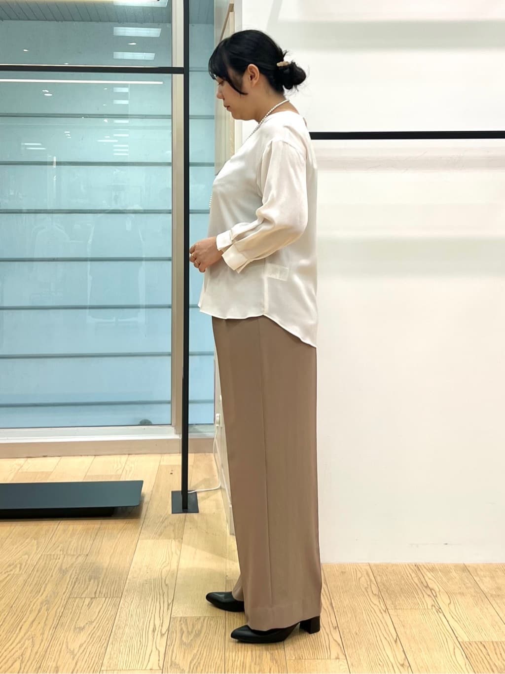 shimaさんの「INDIVI｜【軽く羽織れる！】ダブルジャケット」を使ったコーディネート