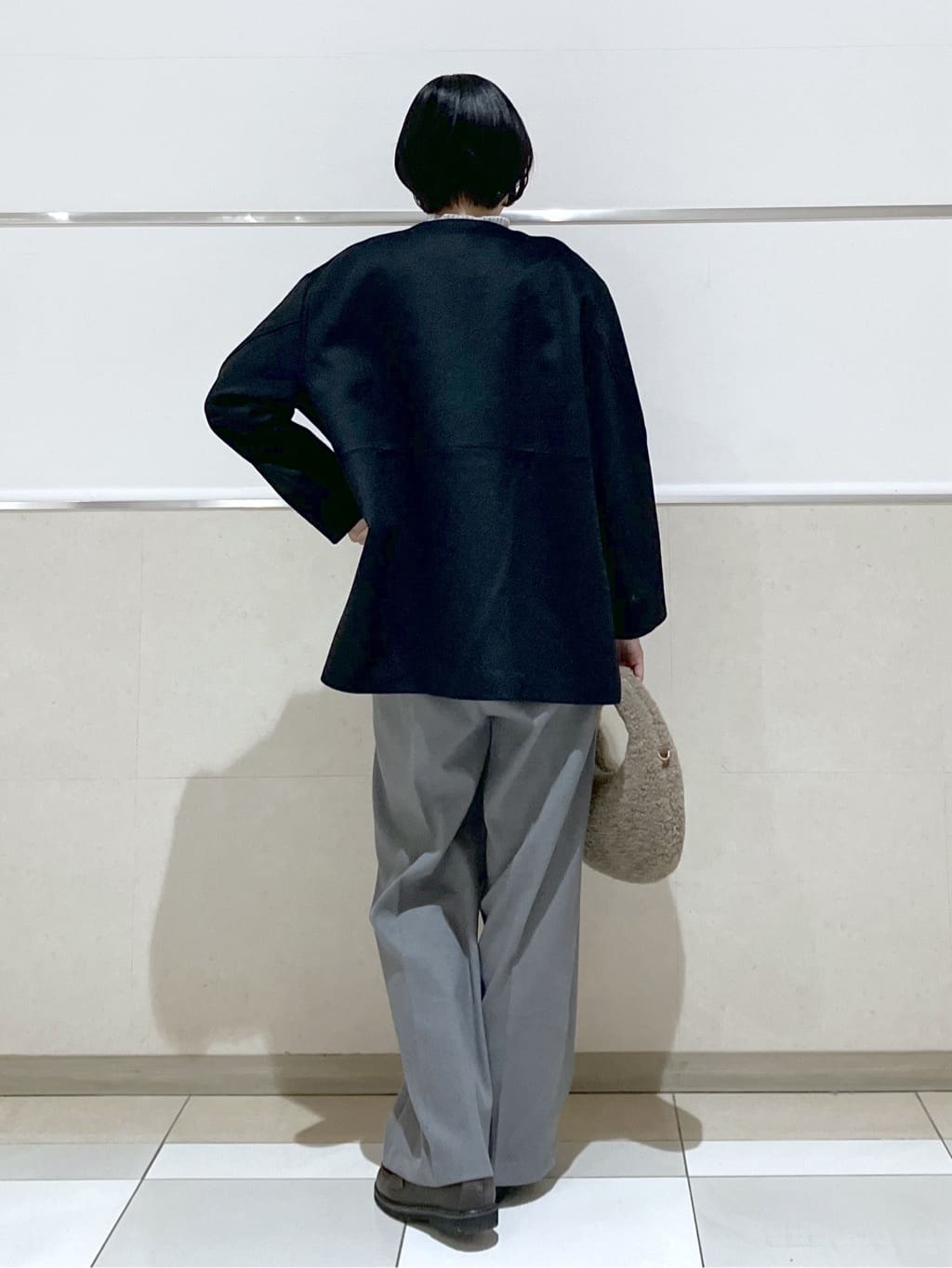 eriko さんの「Dessin｜ウール混クルーネックコート」を使ったコーディネート