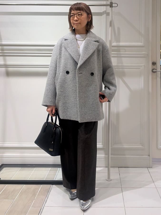 AKKOさんの「UNTITLED｜【重ね着もおすすめ/洗える】ウールカシミヤ クルーネックニット」を使ったコーディネート