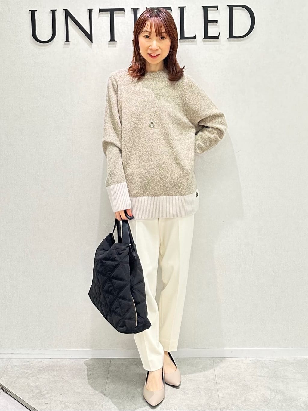 Miwaさんの「UNTITLED｜【重ね着もおすすめ/洗える】ウールカシミヤ クルーネックニット」を使ったコーディネート