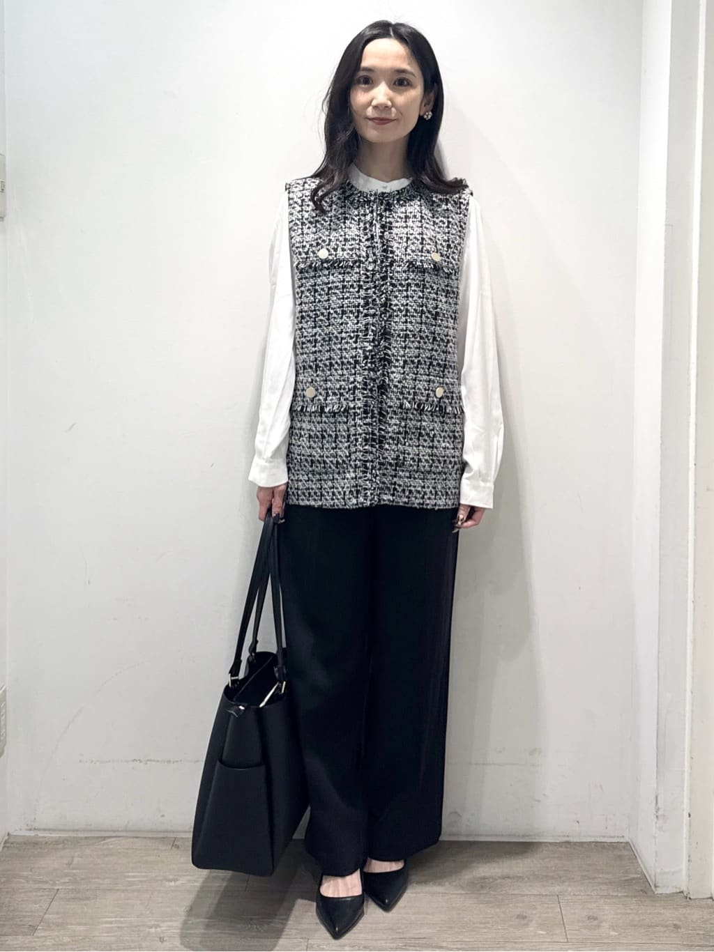 yuicciさんの「OPAQUE.CLIP｜《通勤対応》ツイードジレ【洗える】」を使ったコーディネート