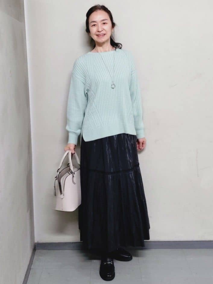 Kさんの「Reflect｜【腰周りすっきり◎】プリーツギャザースカート」を使ったコーディネート