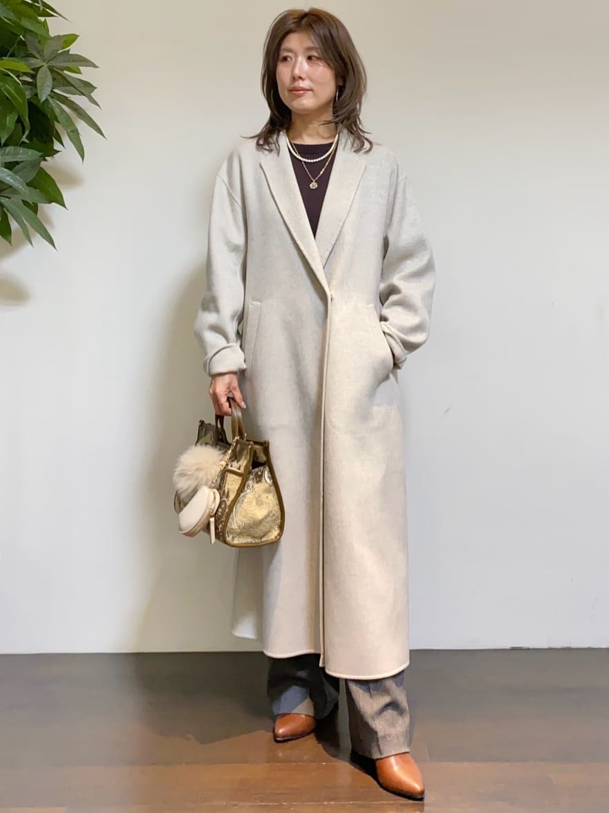 tomoさんの「UNTITLED｜【8色展開／コンパクト丈】レーヨン混 コクーンニット」を使ったコーディネート