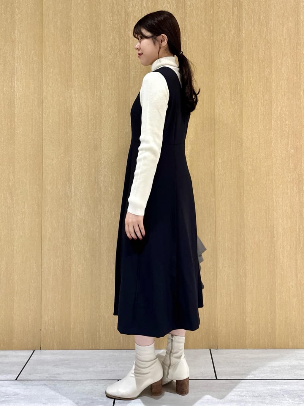 nanaさんの「UNTITLED｜【洗える/アンサンブル可能/ウール100%】リブタートルネックウールニット」を使ったコーディネート