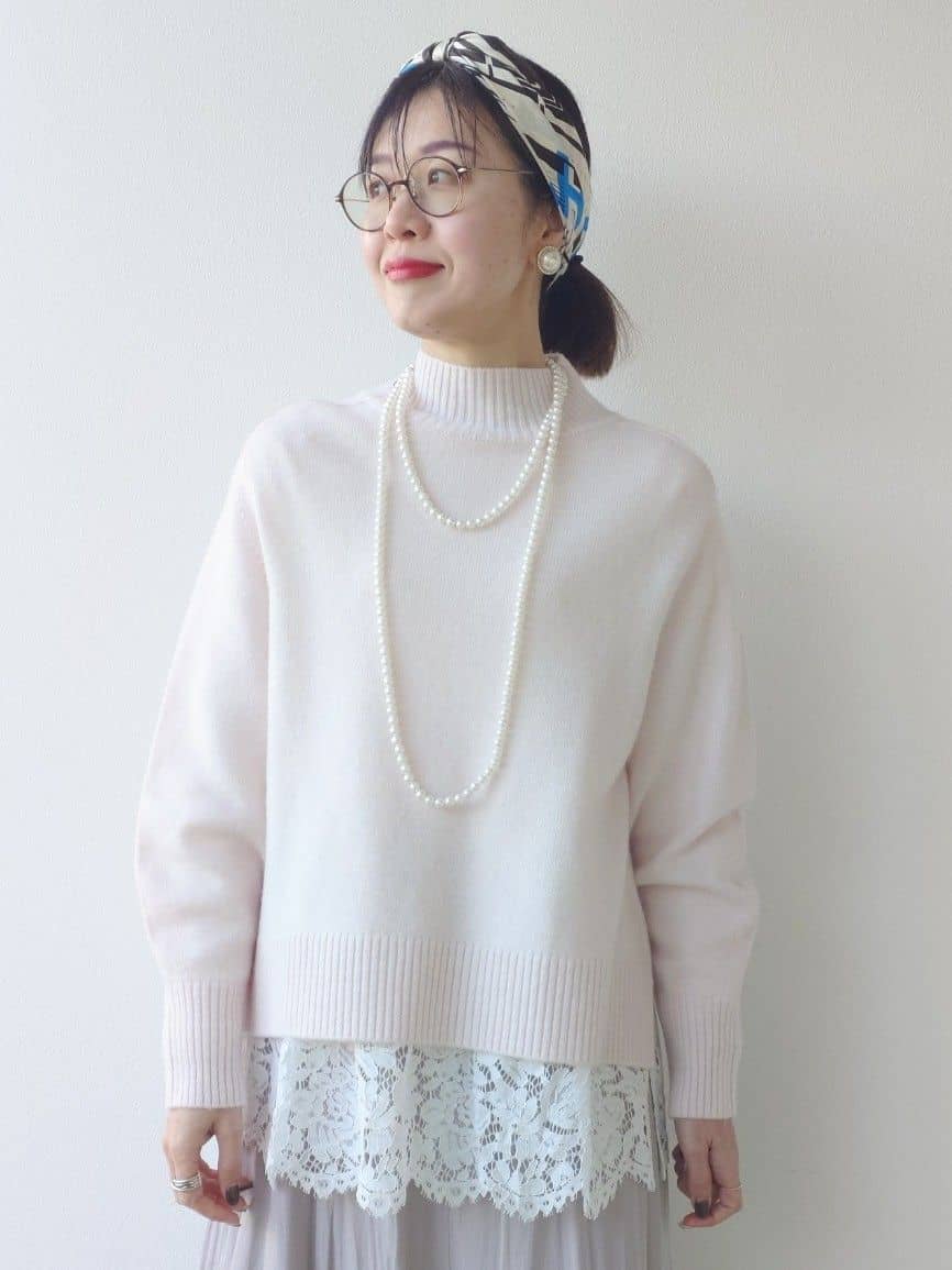 MUTSUKOさんの「UNTITLED｜【8色展開/洗える】ウールカシミヤ ハイネックニット」を使ったコーディネート