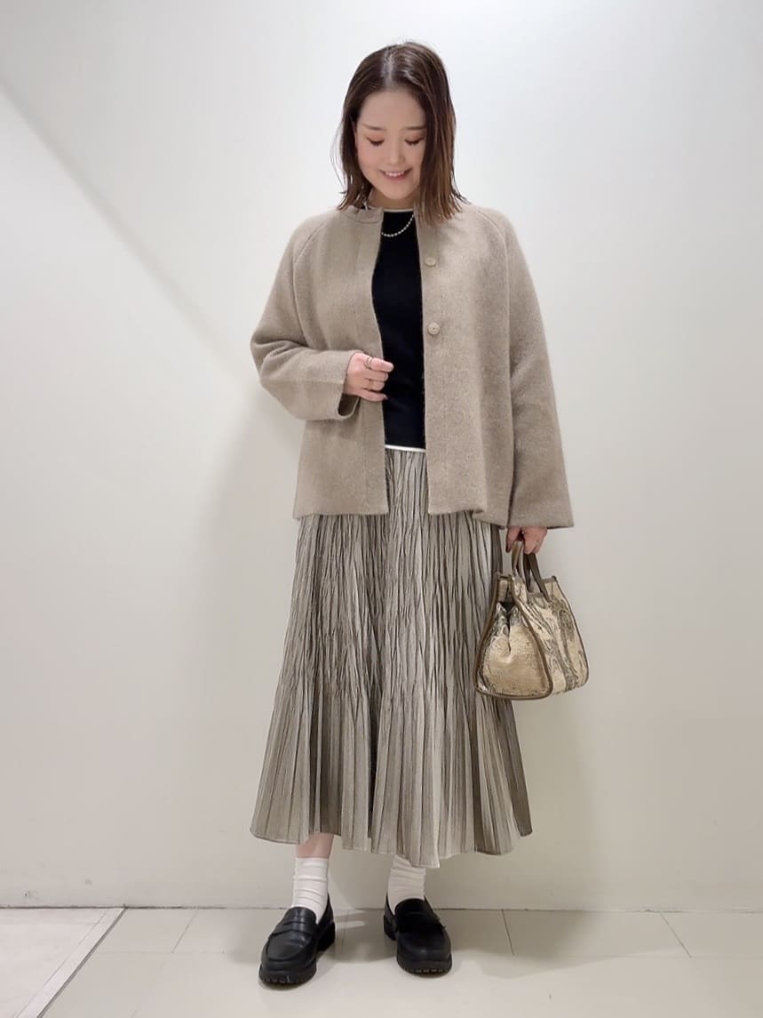 YUIさんの「UNTITLED｜【軽アウター/ミドル丈】ウールニットコーディガン」を使ったコーディネート