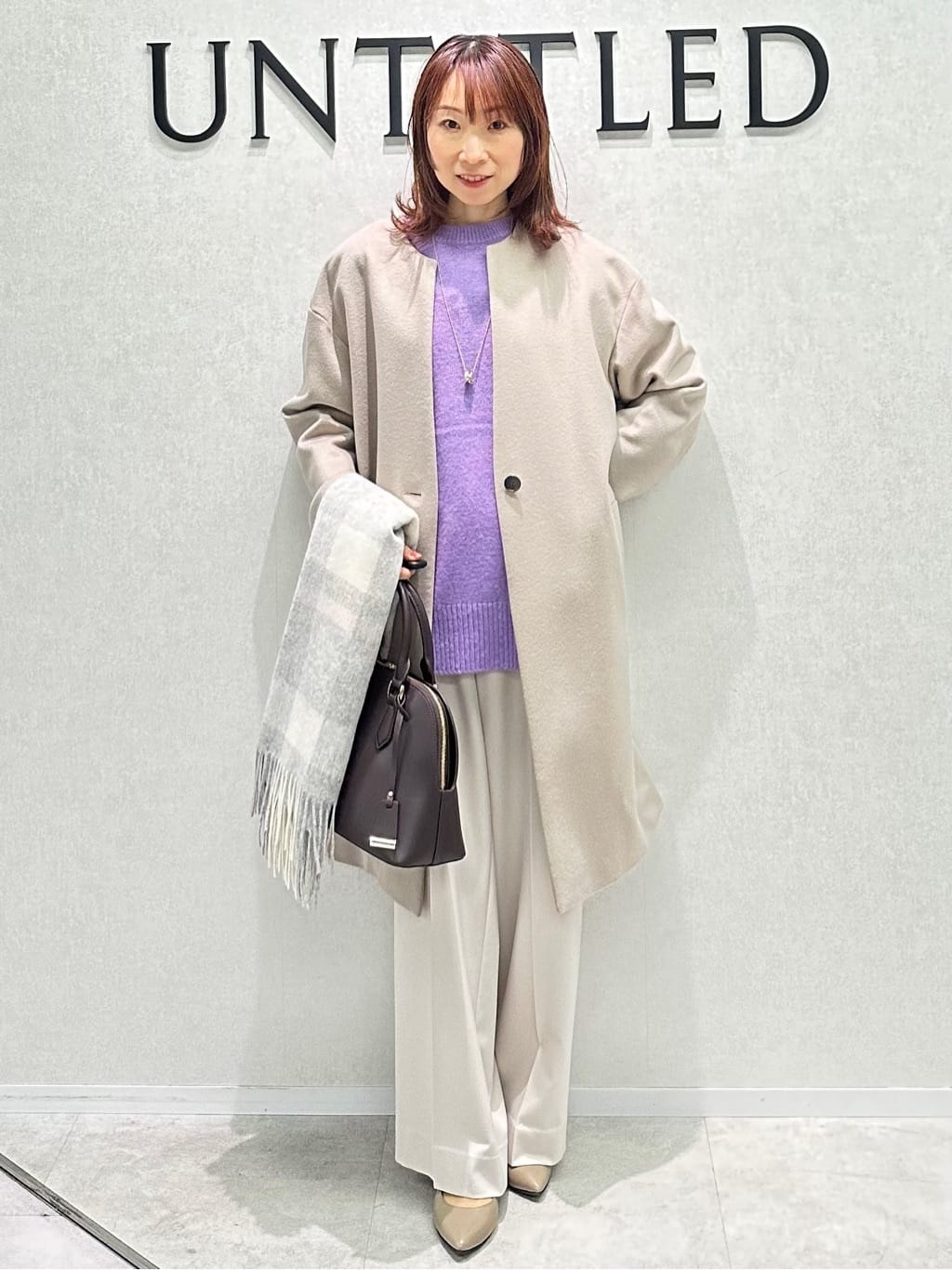 Miwaさんの「UNTITLED｜【日本製／通勤／フォーマル】カシミヤ混ノーカラーコート」を使ったコーディネート