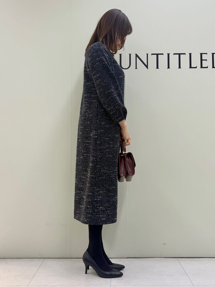 Sakaiさんの「UNTITLED｜【洗える/ストレッチ】ツイードジャージワンピース」を使ったコーディネート
