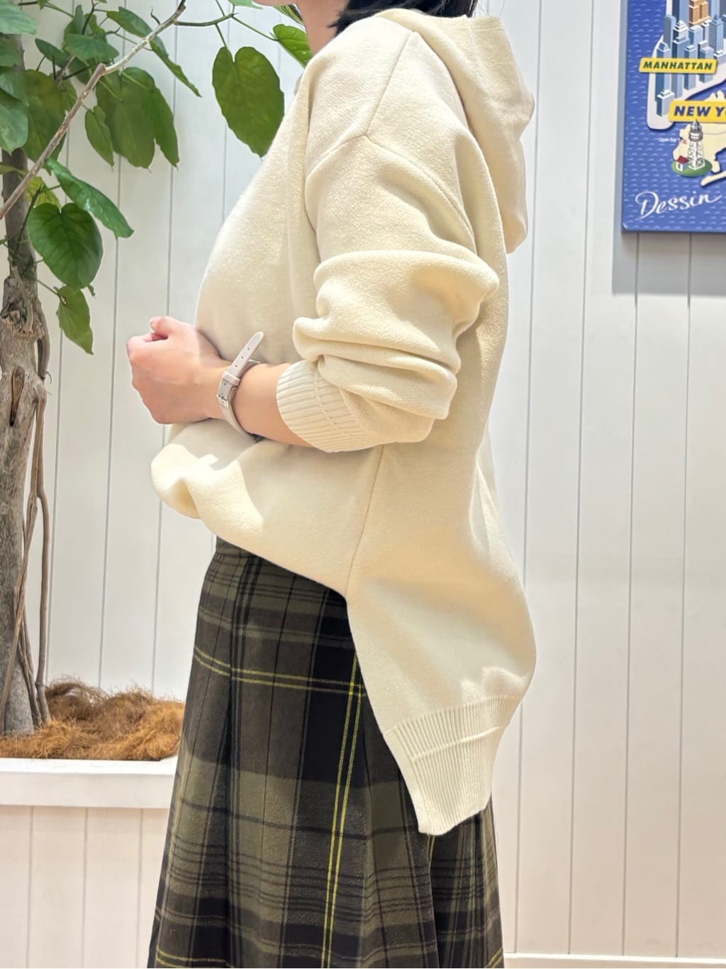 OKADAさんの「Dessin｜【洗える／体型カバー】ちょうどいいニットパーカ」を使ったコーディネート