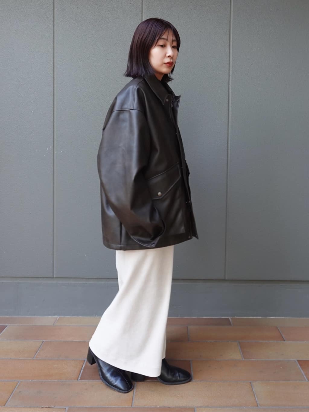 abeさんの「tk.TAKEO KIKUCHI｜シンセティックレザーフライトジャケット」を使ったコーディネート