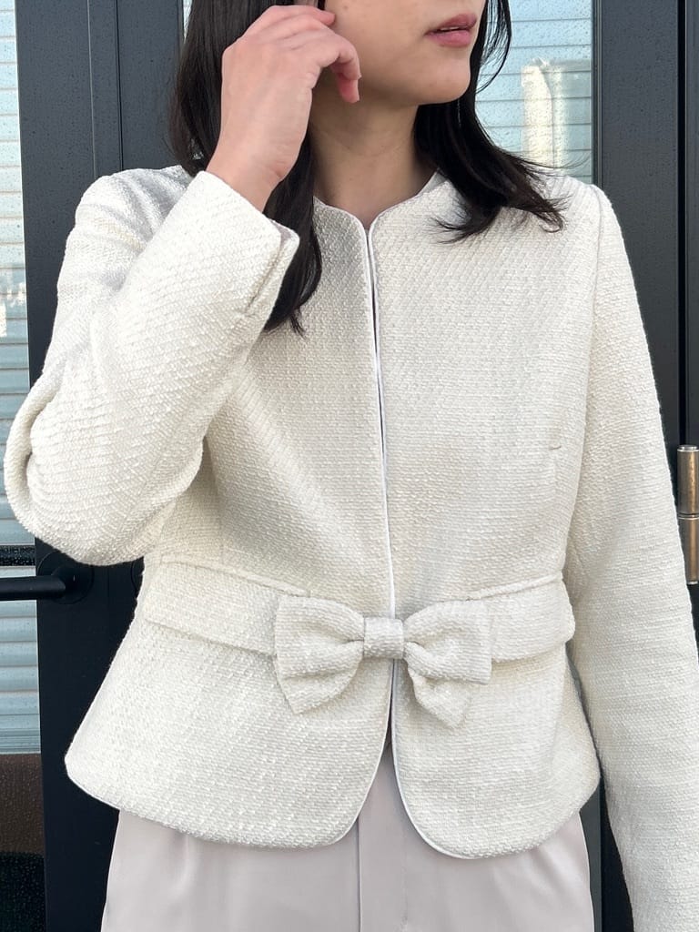 shinoさんの「Couture brooch｜【ハレの日・通勤】カルゼスラブツイードジャケット」を使ったコーディネート