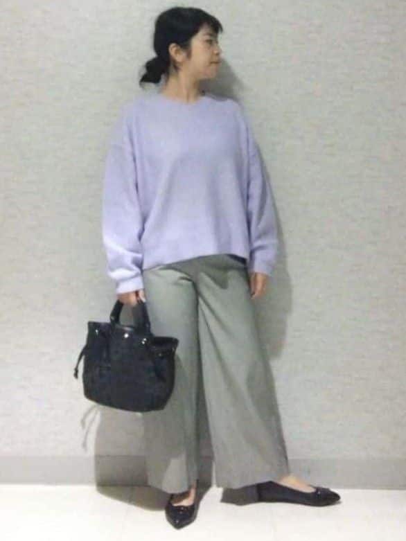 sakoさんの「Reflect｜【選べる5色／ゆったりシルエット】Vネックスパンコールニット」を使ったコーディネート